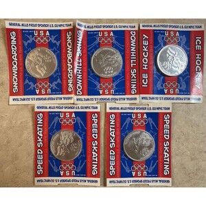 Lot of 5 General Mills 1998 Olympics Commemorative Coins